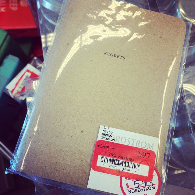 Regrets are one size and always heavily discounted.