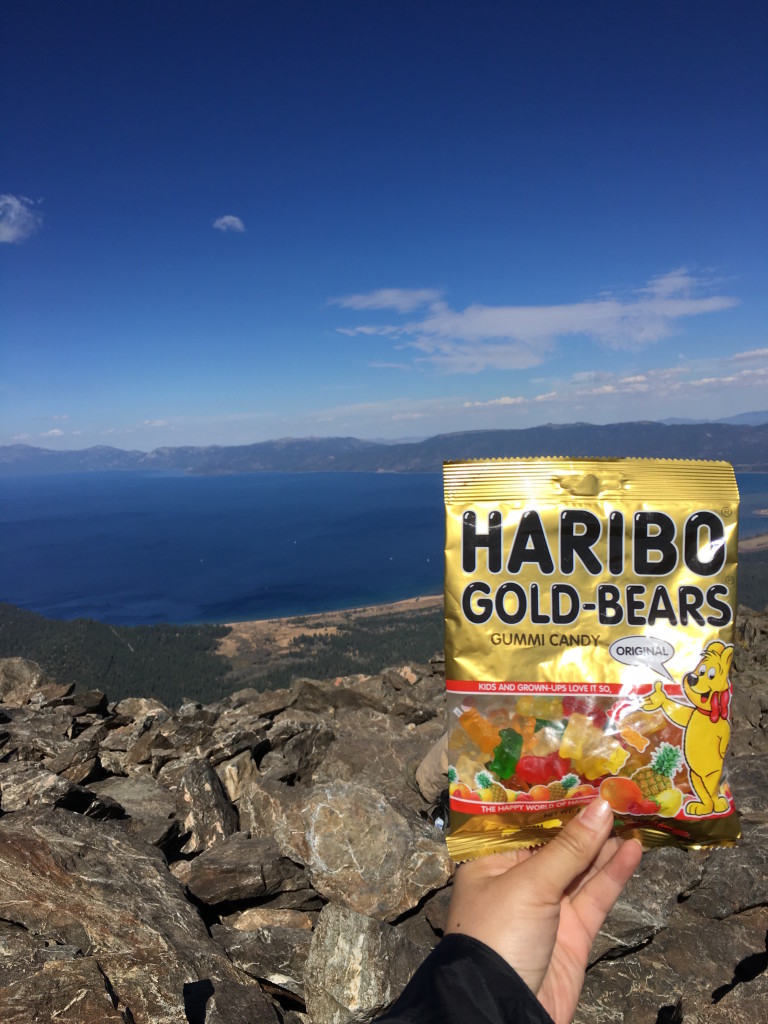Celebrating another epic hike with Haribo